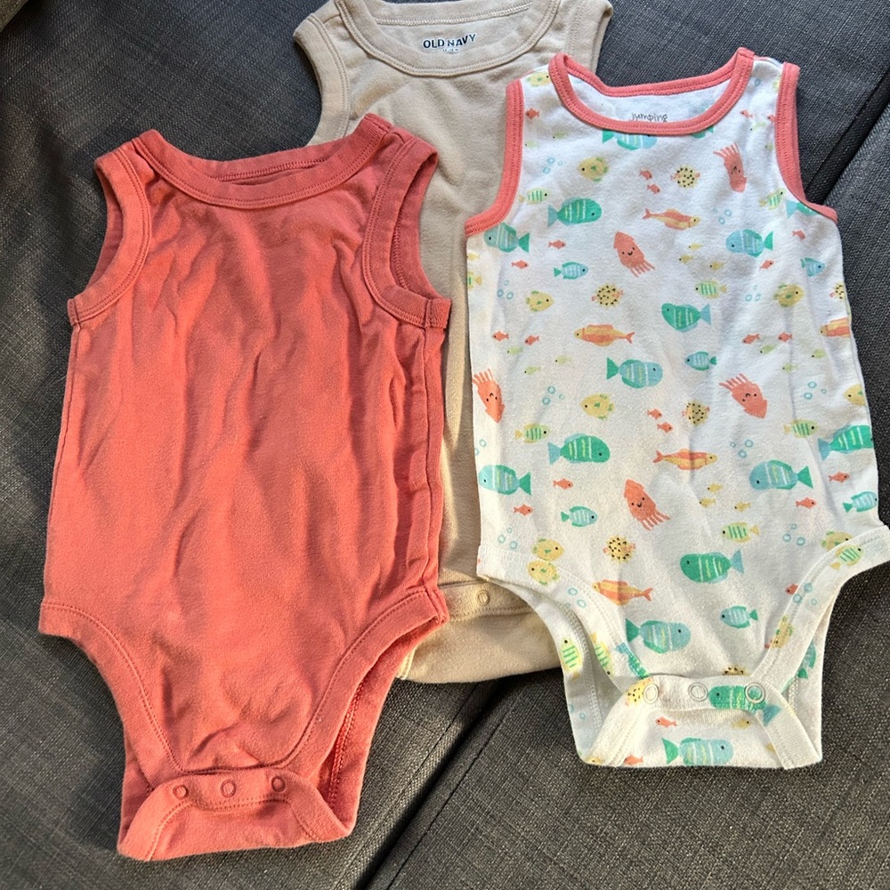 Jumping Beans Pink and Cream Bodysuits Set